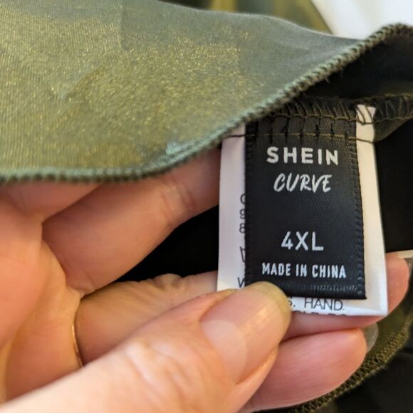 Shein Curve Shiny Bronze Brown Tank Top Adjustable Straps, Women's 4X - Picture 5 of 7